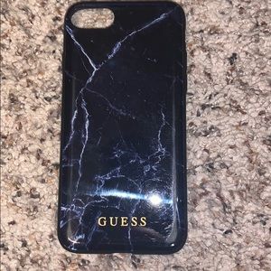 Guess Black Marble Phone Case